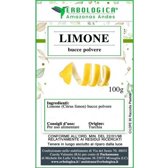 Limone bucce in polvere